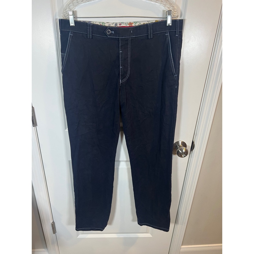 Meyer‎ Mens Chino Trousers Contrast Topstitching Navy Blue Size 52